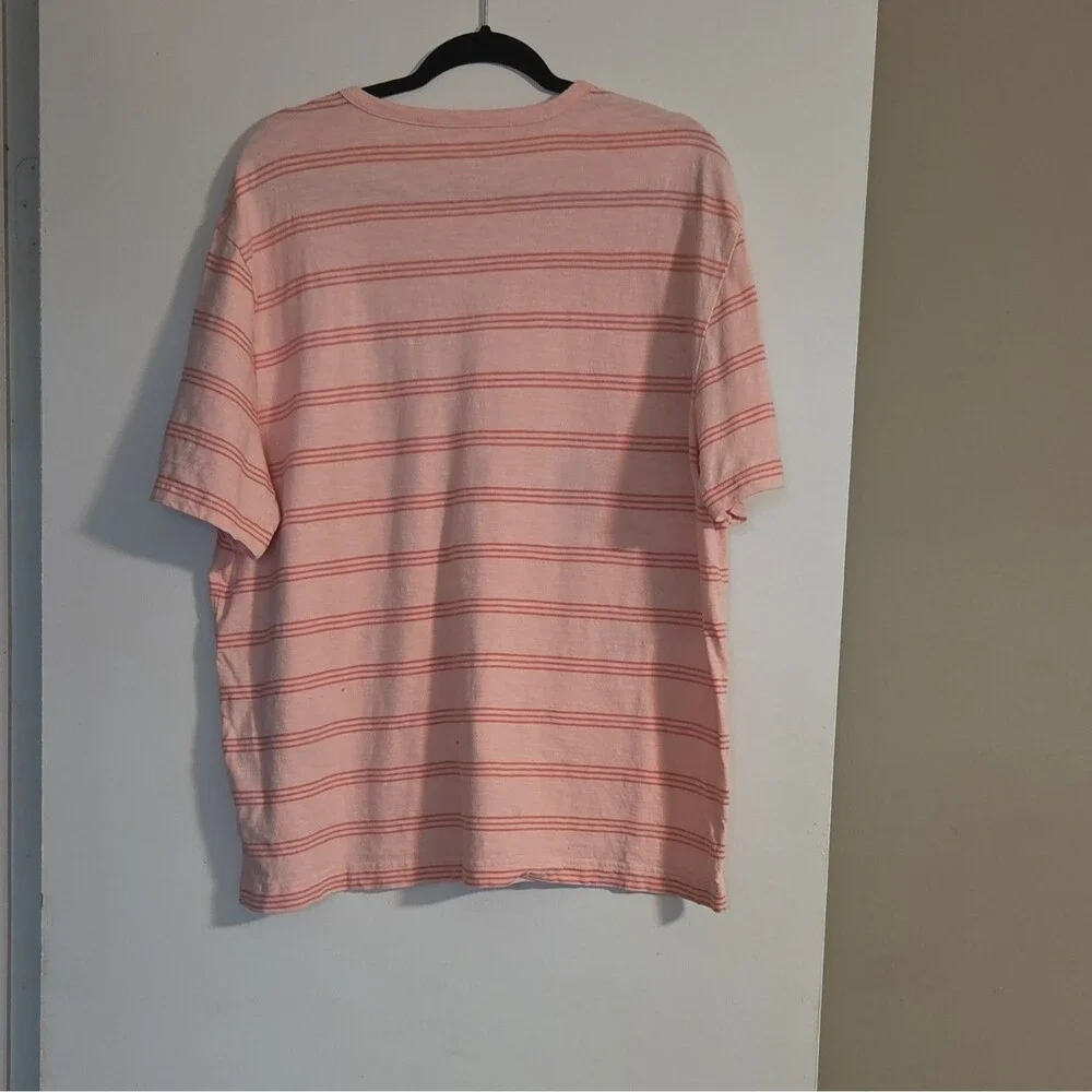 Banana Republic Vintage Men’s Pink Orange Striped Crew Neck T-Shirt XL